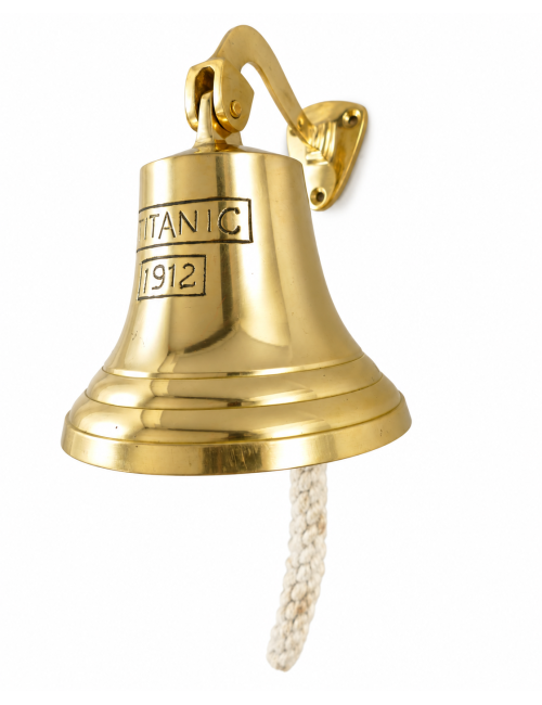 Zvon z mosazi s motivem TITANIC 1912, v. 15 cm / Ø 12 cm