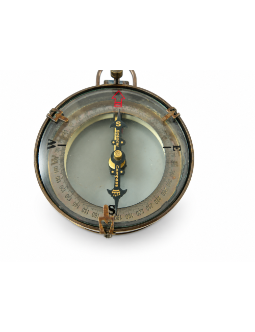 Decorative Antiqued Brass Compass, 11 × 8 cm