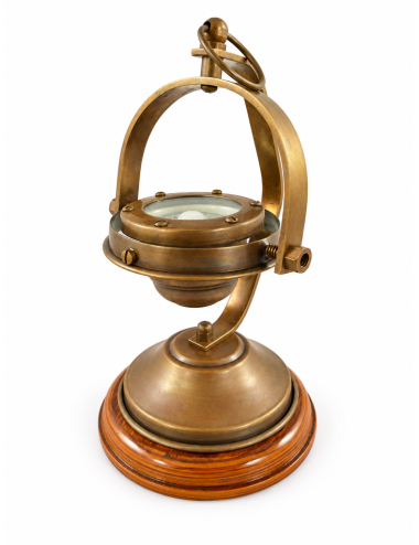 Decorative Antiqued Brass Compass, 12 × 20 cm
