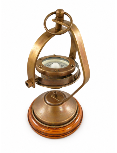 Decorative Antiqued Brass Compass, 12 × 20 cm