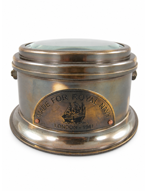 Decorative Antiqued Brass Compass, 11 × 6 cm