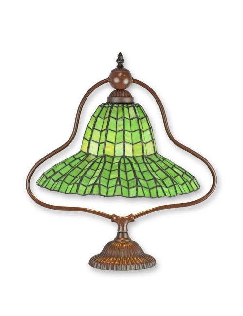 Green Bell-Shade Tiffany-Style Table Lamp, 47.5 cm