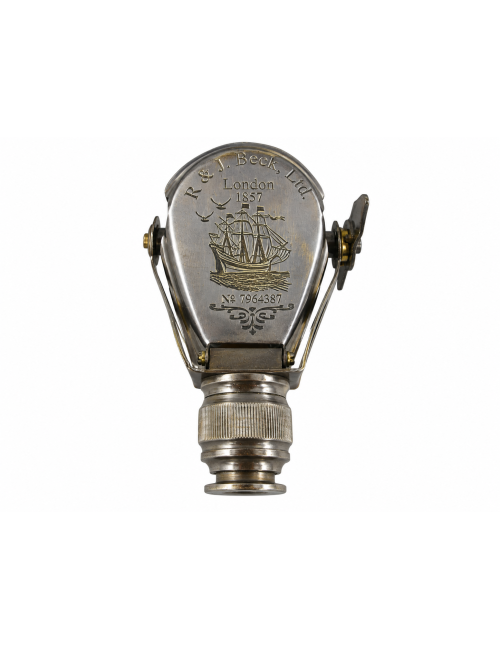 Decorative Antiqued Brass Spyglass in Leather Case, L 10 cm