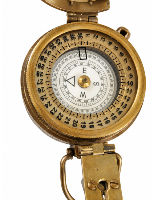 Decorative Antiqued Brass Compass with Case, 12 × 12 cm