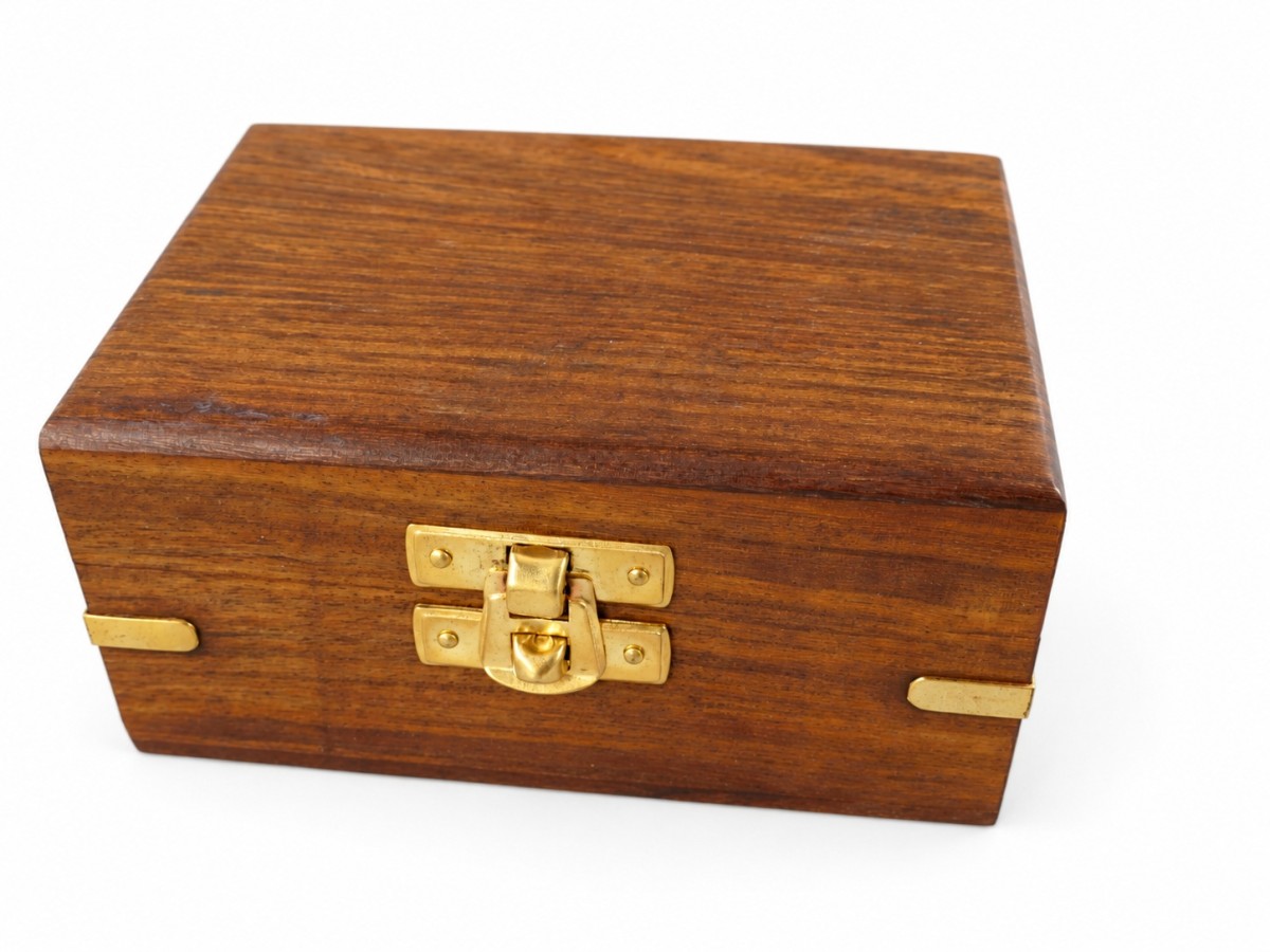 Decorative Antiqued Brass Compass with Case, 12 × 12 cm