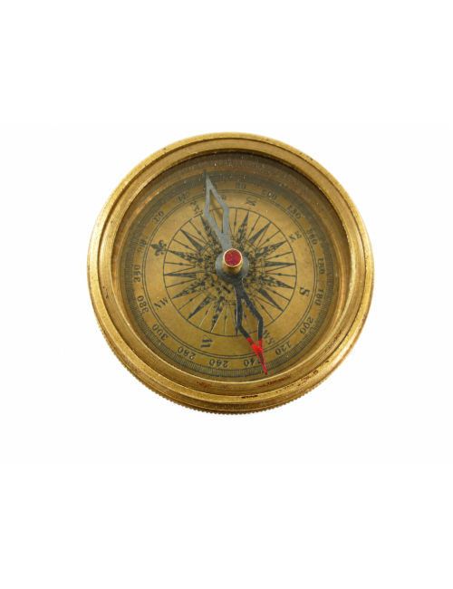 Decorative Antiqued Brass Compass, Ø 6 cm