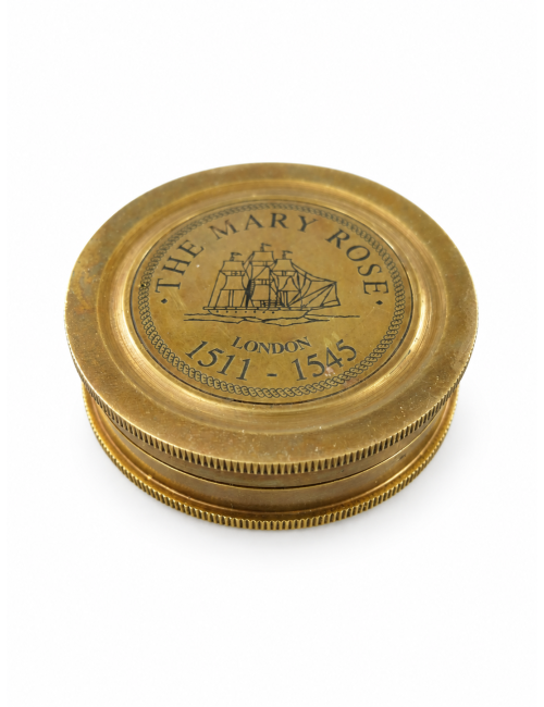 Decorative Antiqued Brass Compass, Ø 6 cm
