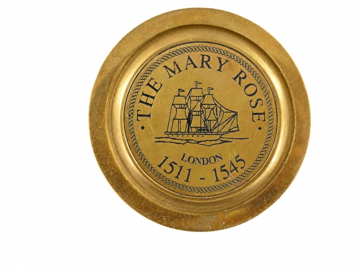 Decorative Antiqued Brass Compass, Ø 6 cm