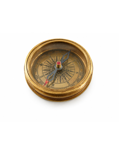 Decorative Antiqued Brass Compass, Ø 6 cm