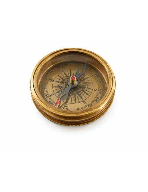 Decorative Antiqued Brass Compass, Ø 6 cm
