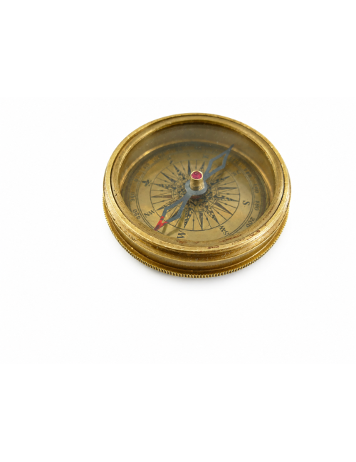 Decorative Antiqued Brass Compass, Ø 6 cm