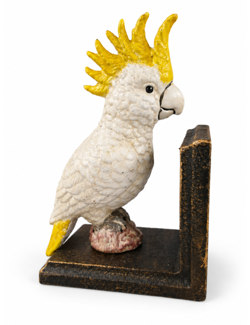 Cast Iron Cockatoo Bookends, Pair