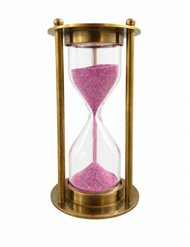 Decorative Antiqued Brass Hourglass, 10 × 5 cm