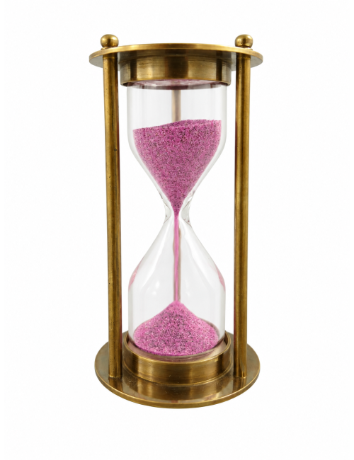 Decorative Antiqued Brass Hourglass, 10 × 5 cm
