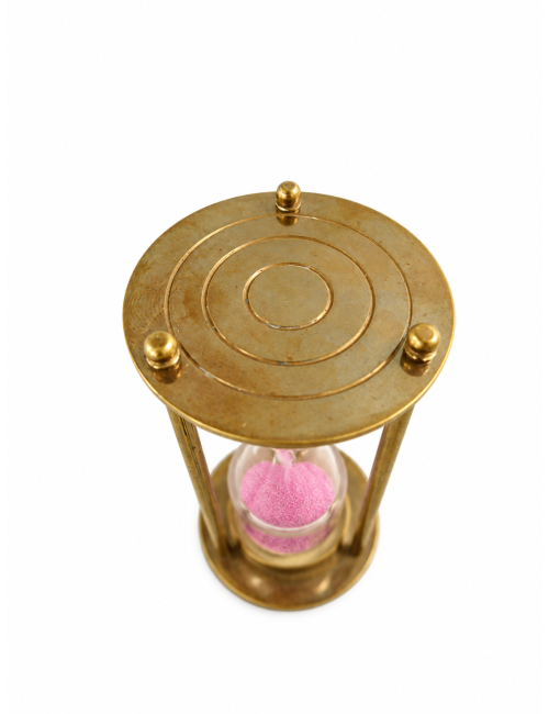 Decorative Antiqued Brass Hourglass, 10 × 5 cm