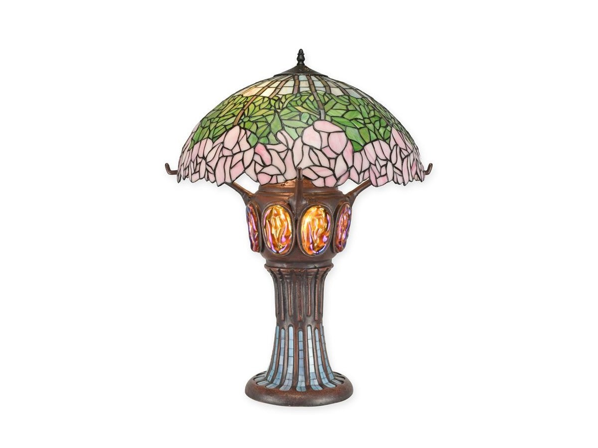 Large Floral Tiffany-Style Table Lamp, 70.5 cm