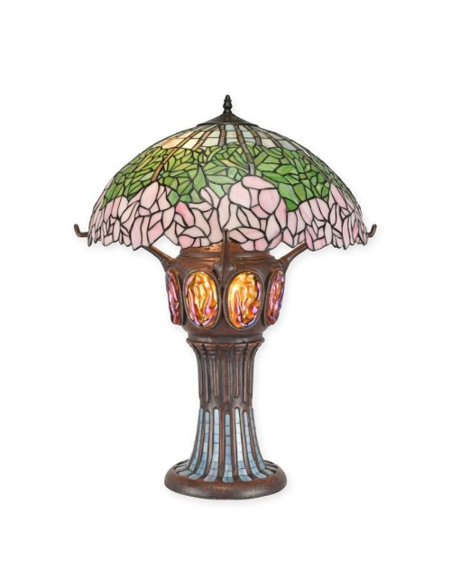 Large Floral Tiffany-Style Table Lamp, 70.5 cm