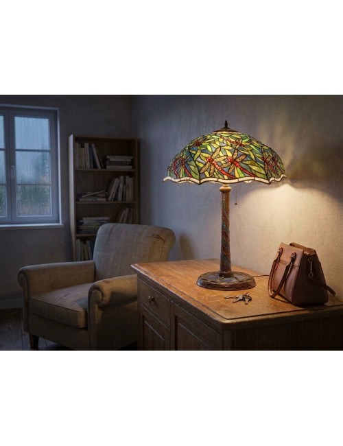Large Mosaic Tiffany-Style Table Lamp, 80 cm