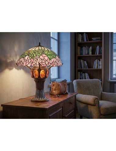 Velká květinová stolní lampa ve stylu Tiffany, 70,5 cm