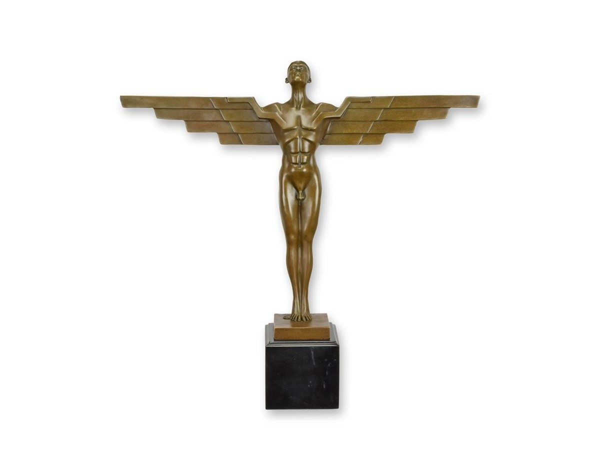 Bronzová socha Ikaros ve stylu Art Deco, 43,7 cm