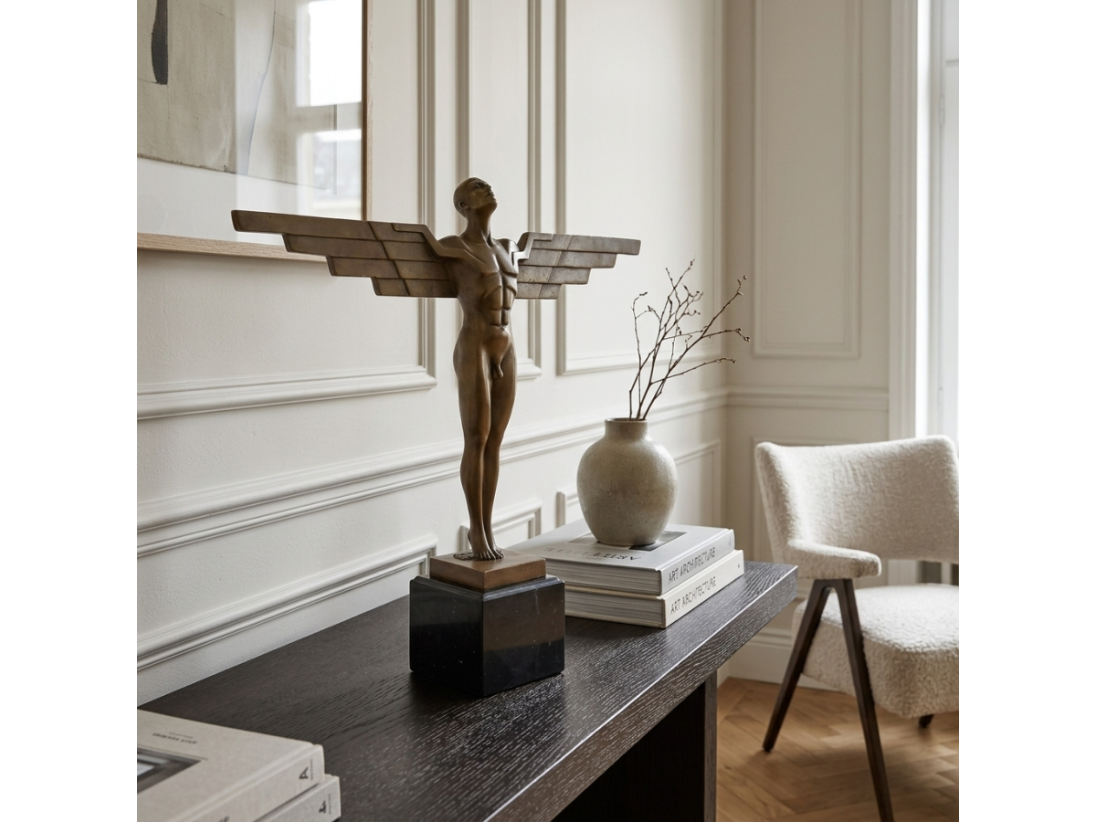 Art Deco Icarus Bronze Sculpture, 43.7 cm