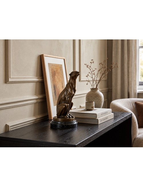 Seated Cheetah Bronze Sculpture, 29.7 cm