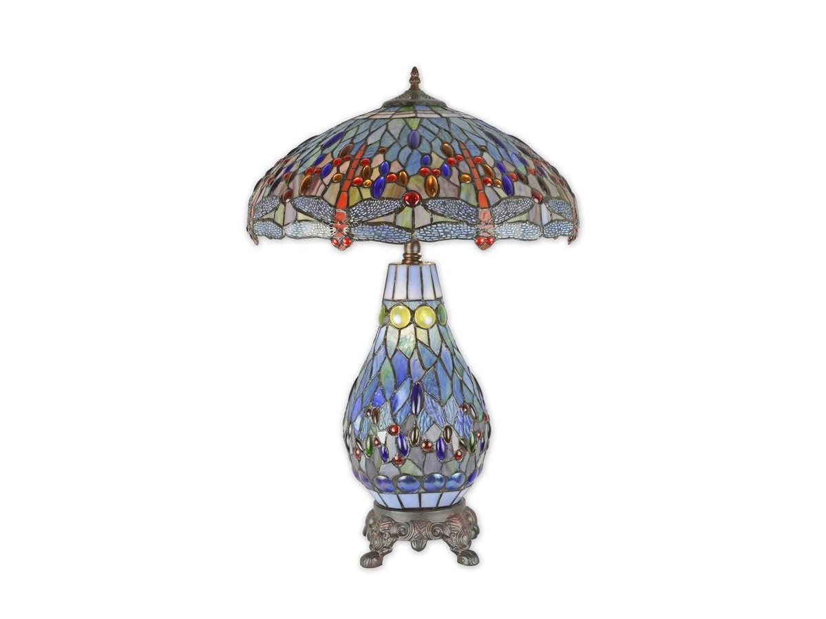 Blue Mosaic Tiffany-Style Table Lamp, 68 cm