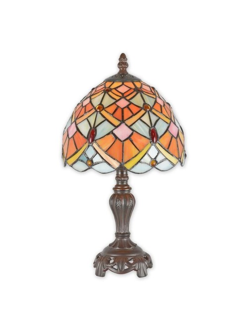 Amber Floral Tiffany-Style Table Lamp