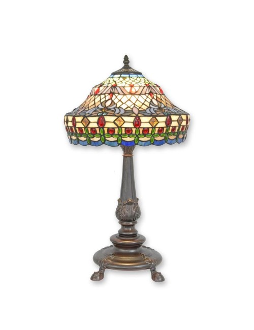 Geometric Tiffany-Style Table Lamp