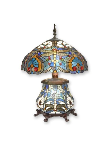 Dekorativní stolní lampa ve stylu Tiffany s výraznou základnou, 60 cm