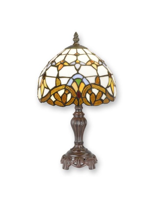 Amber Geometric Tiffany-Style Table Lamp
