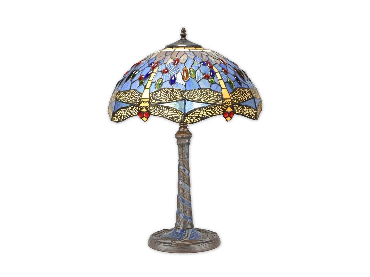 Blue Tiffany-Style Table Lamp, 59 cm